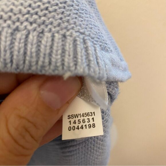 J. Jill light blue long tunic sweater round hem sweater scoop neck waffle knit S - Picture 6 of 7